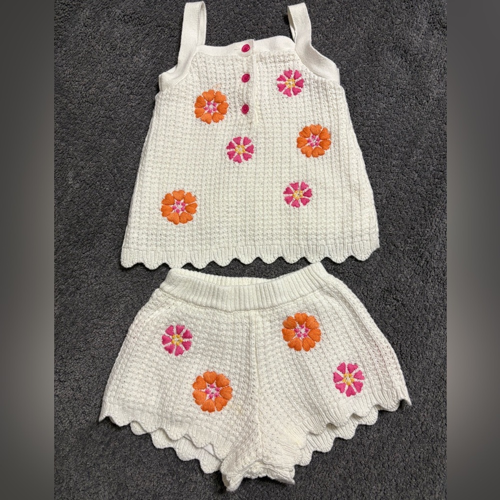 C&C California Kids White Knit Set NWOT